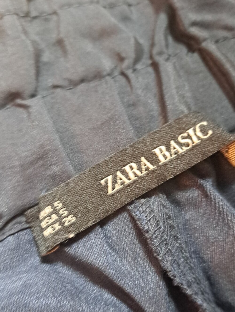 Zara Navy Drawstring Paperbag Waist Chinos - Picture 3 of 4